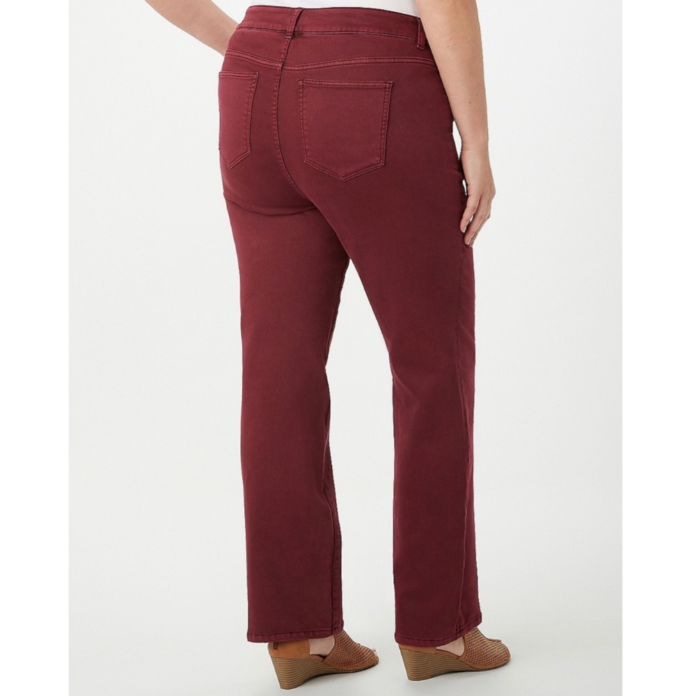 Plus Size Rust Color All Day Stretch Straight Jean - Picture 3 of 4